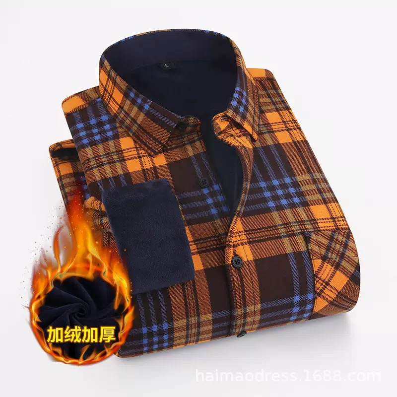 Winter New Fashion Trend With  - đánh giá và giá Flannel Shirt Lined