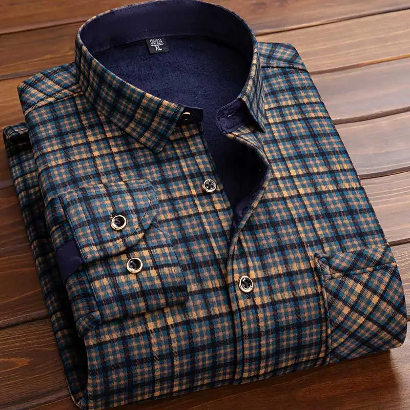 Men Fleece Shirt 2026 Autumn W - đánh giá và giá Flannel Shirt Lined