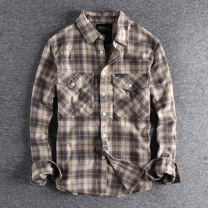 Spring and Autumn New Fashion  - đánh giá và giá Flannel Shirt Lined