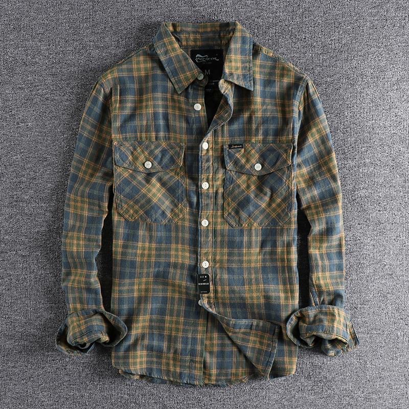 Spring and Autumn New Fashion  - đánh giá và giá Flannel Shirt Lined